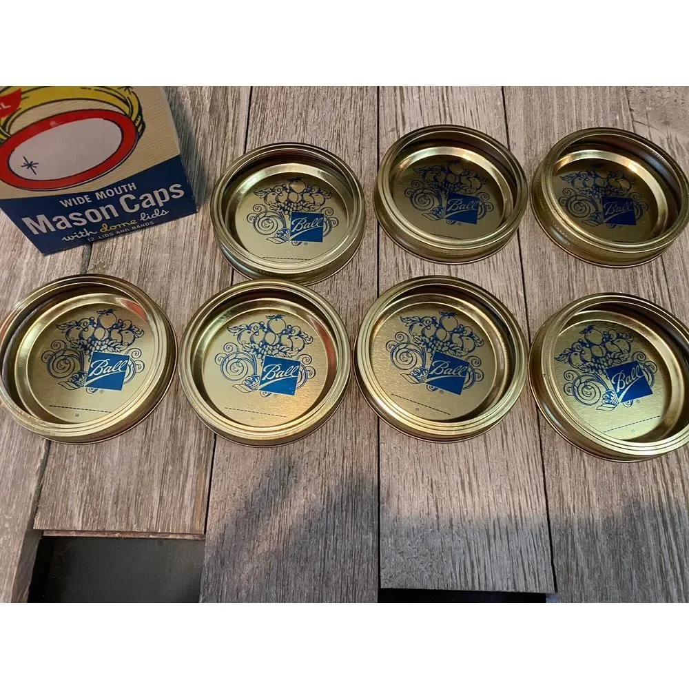 Ball Mason 7 Caps Dome Lids & Bands‎ Vacu-Seal Made In USA